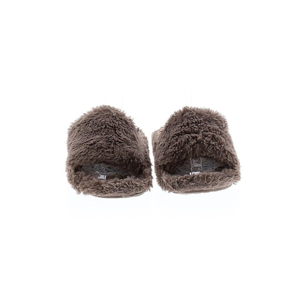 SKIMS Brown Fuzzy Plush Slide Slippers Cozy Open Toe House Shoes – EU 38